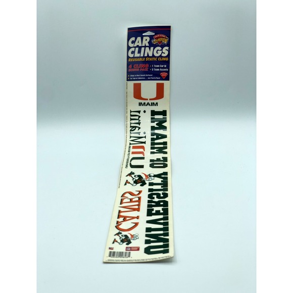 Other - MIAMI U COLLEGIATE Color Clings Champion‎ Series Window Cling Reusable Decal